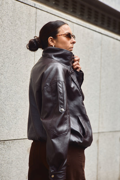 Blusão Ecopele Dark Brown