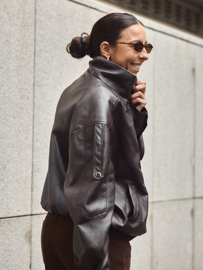 Blusão Ecopele Dark Brown