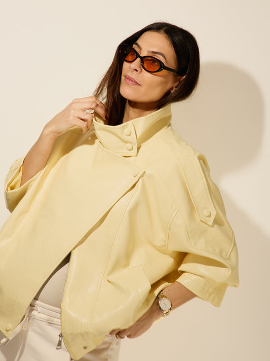 Blusão Ecopele Oversize Yellow Butter
