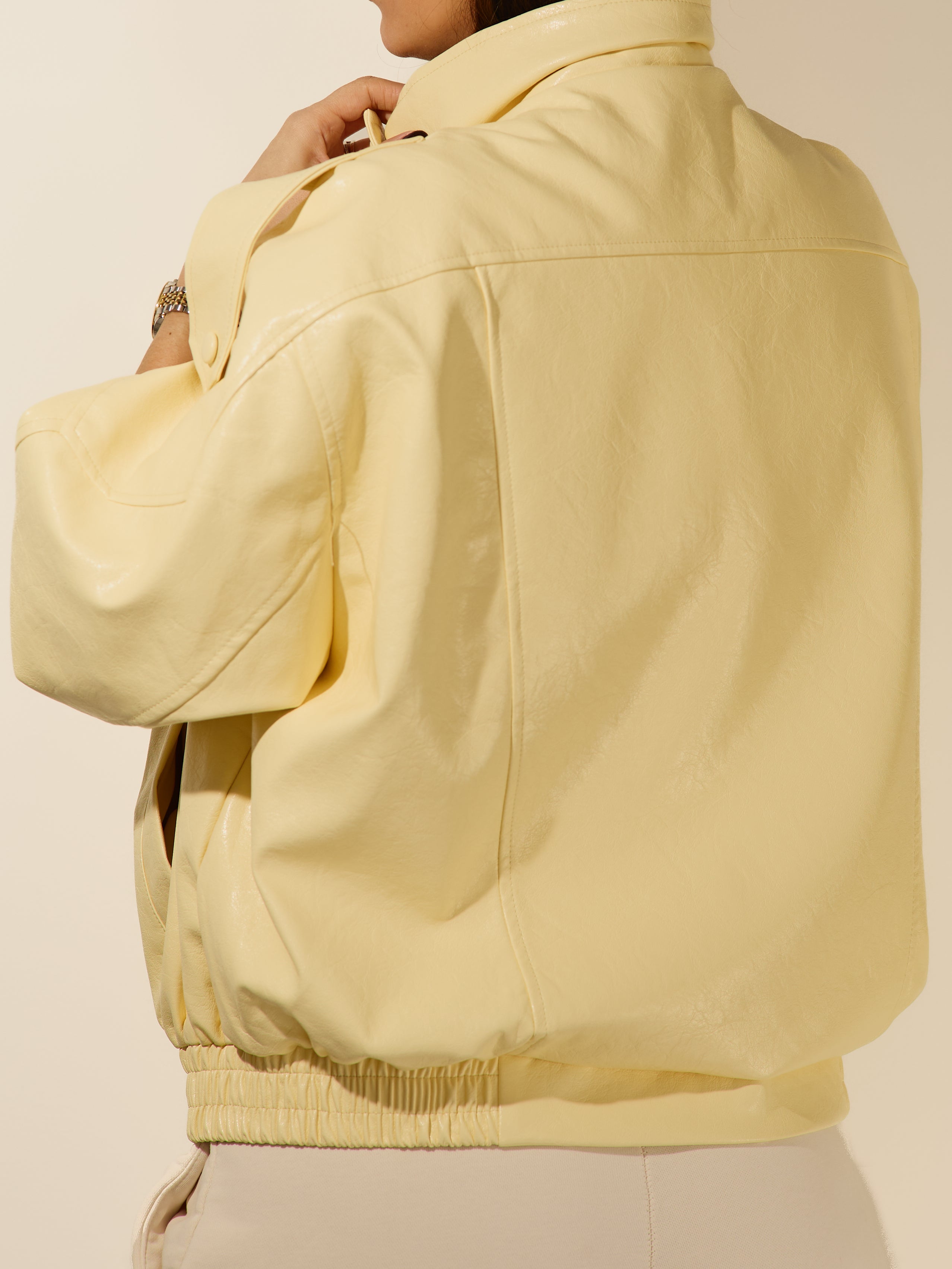 Blusão Ecopele Oversize Yellow Butter