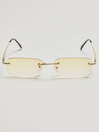 Gafas rectangulares con degradado amarillo