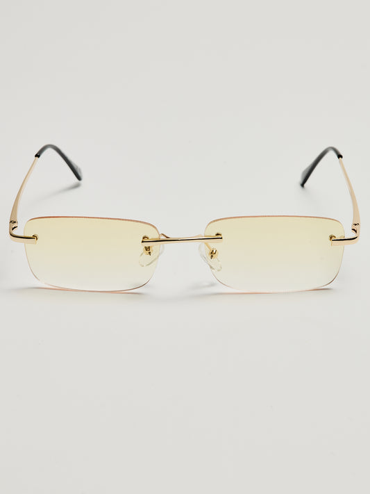 Óculos Retangulares Degradê Amarelo