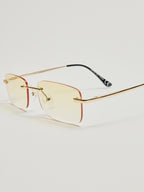 Gafas rectangulares con degradado amarillo
