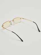 Gafas rectangulares con degradado amarillo