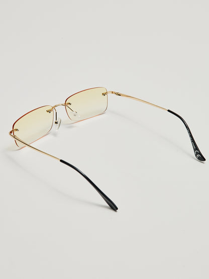 Óculos Retangulares Degradê Amarelo