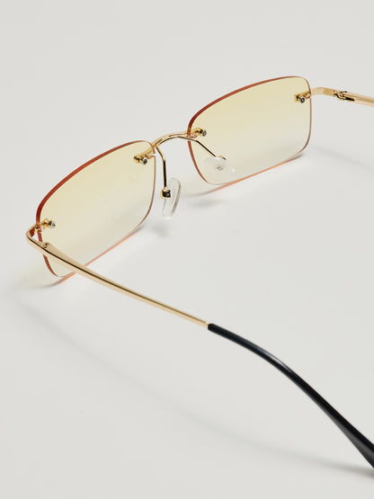 Óculos Retangulares Degradê Amarelo