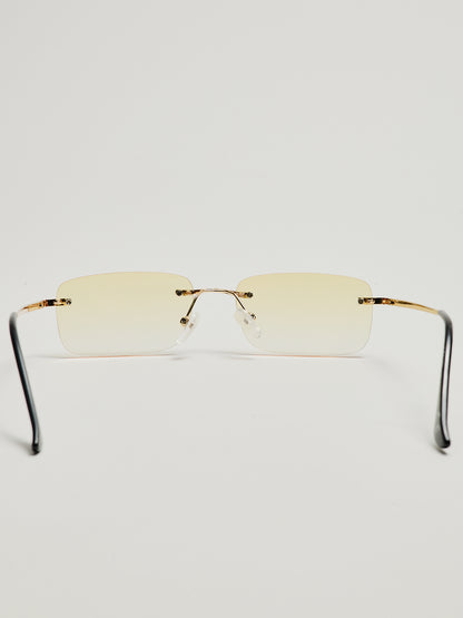 Óculos Retangulares Degradê Amarelo