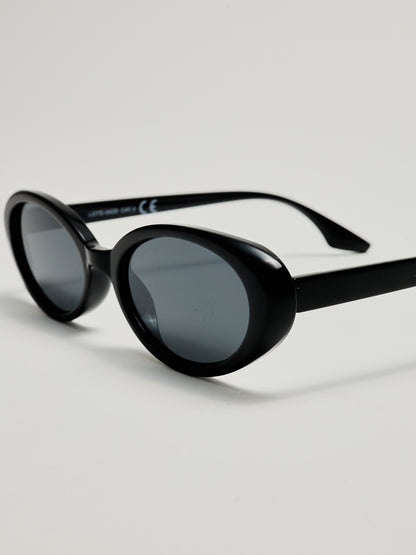 Óculos de Sol Ovais Preto