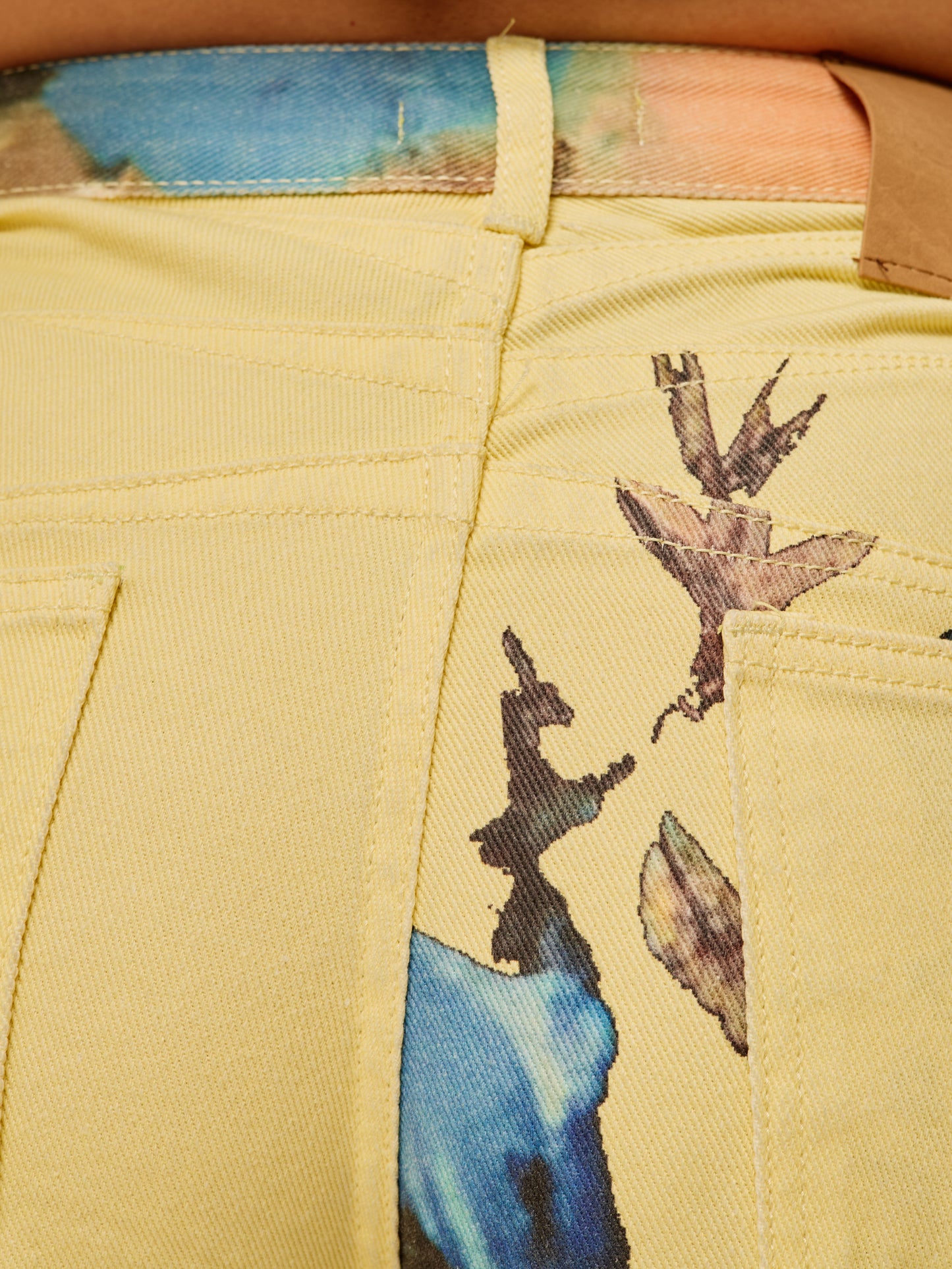 Yellow Balloon Pants with Flowers