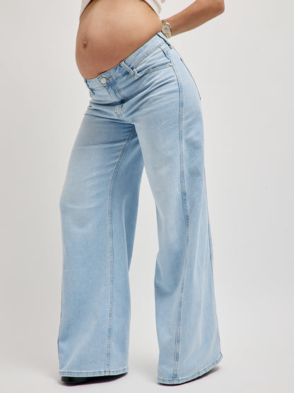 Jeans pierna ancha mezclilla ligera