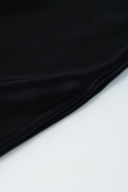 Black Satin Long Skirt