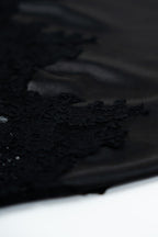 Black Satin Long Skirt
