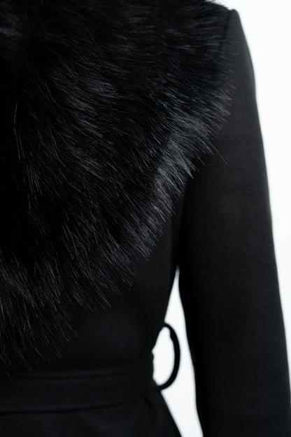 Sobretudo Midi c/pêlo removível Preto