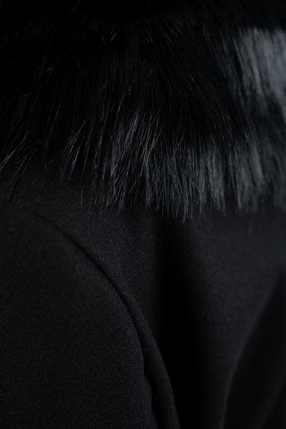 Sobretudo Midi c/pêlo removível Preto