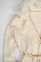 Giacca midi in maglia con pelliccia rimovibile