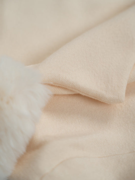 Midi Knit Jacket with Removable Fur