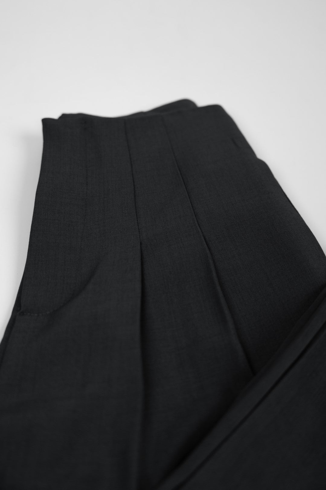 Gray Pleated Wide-Leg Pants