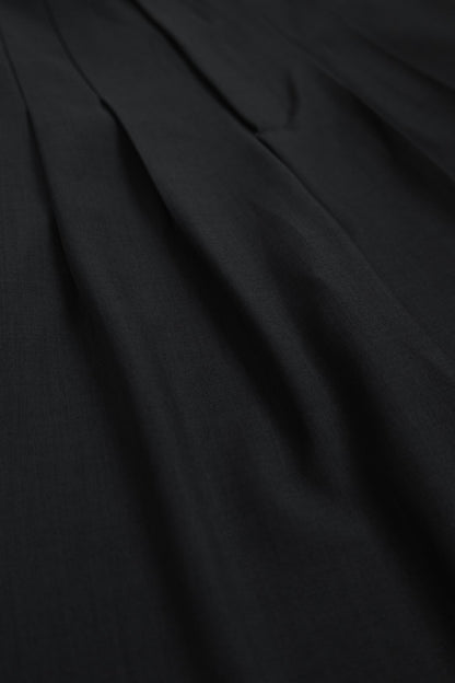 Gray Pleated Wide-Leg Pants