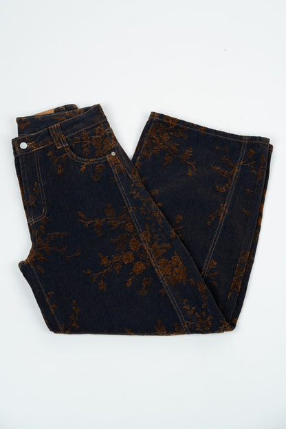 Velvet Floral Pattern Balloon Pants