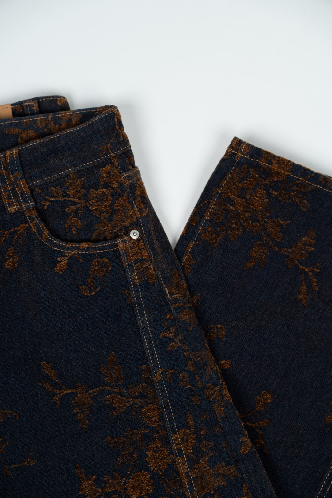 Velvet Floral Pattern Balloon Pants