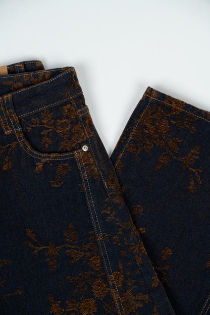 Velvet Floral Pattern Balloon Pants