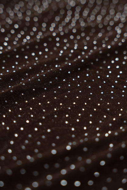 Long dress with brown sparkles