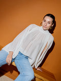 Blusa Manga Recorte Branco