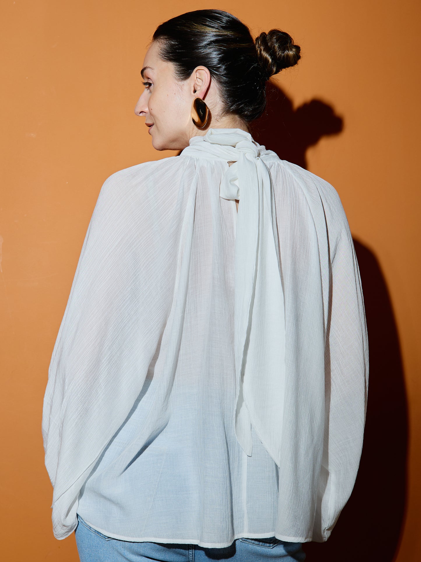 Blusa Manga Recorte Branco