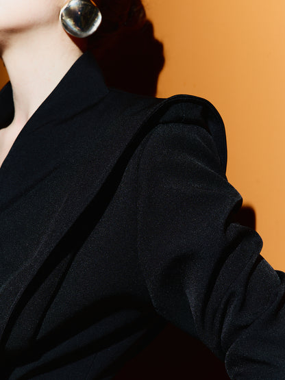 Blazer Cintado Estruturado Preto