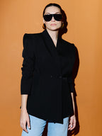 Blazer Cintado Estruturado Preto