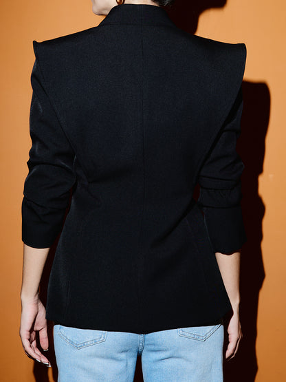 Blazer Cintado Estruturado Preto