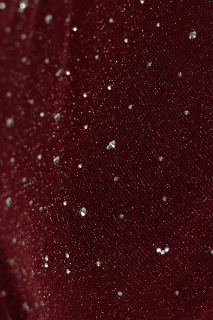 Bordeaux Short Dress with Open Back