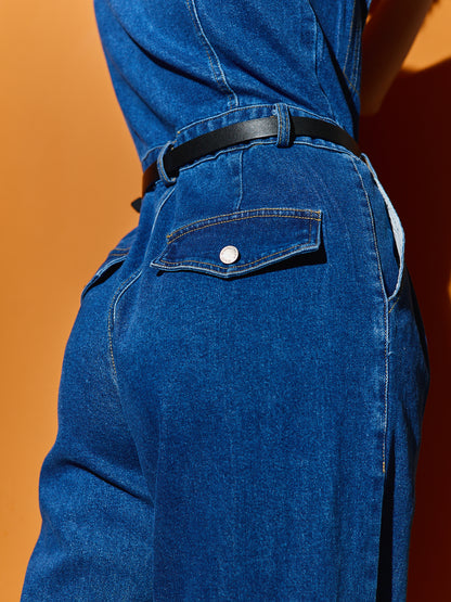 Macacão Dark Denim c/cinto incluído