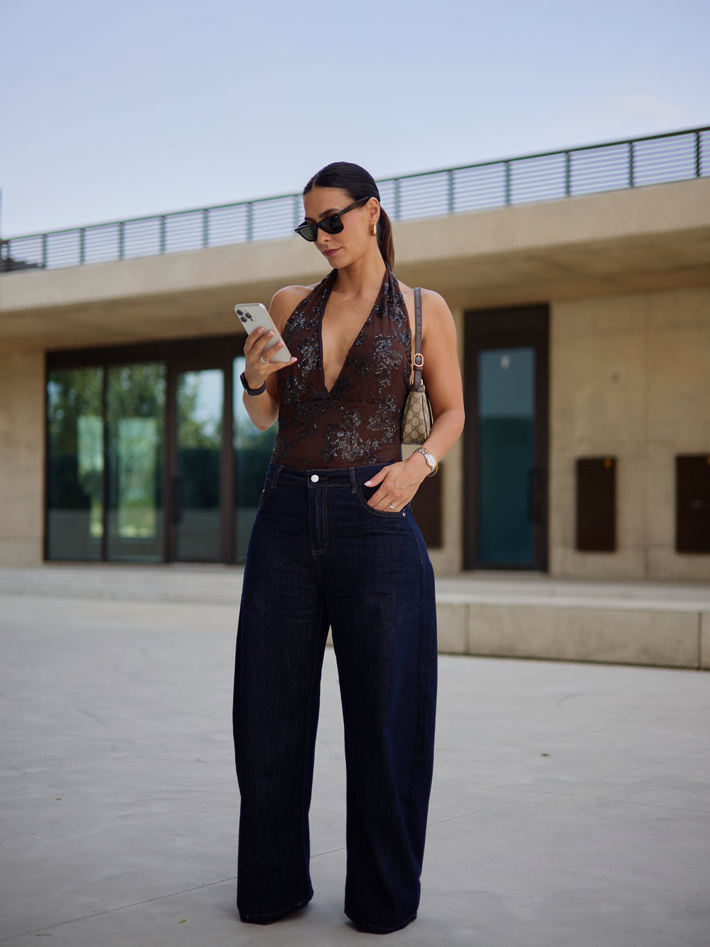 Calças Balloon Dark Denim