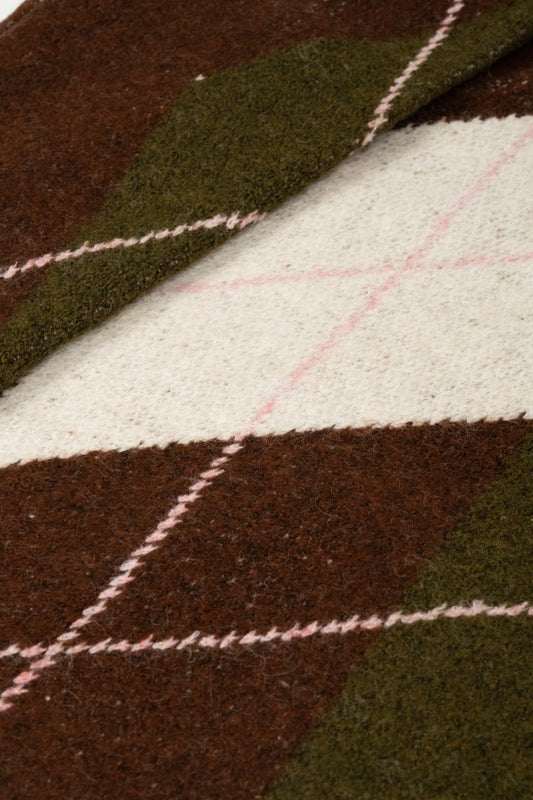 Camisola Padrão Argyle Castanho