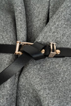 Mantello con cintura inclusa, Grigio