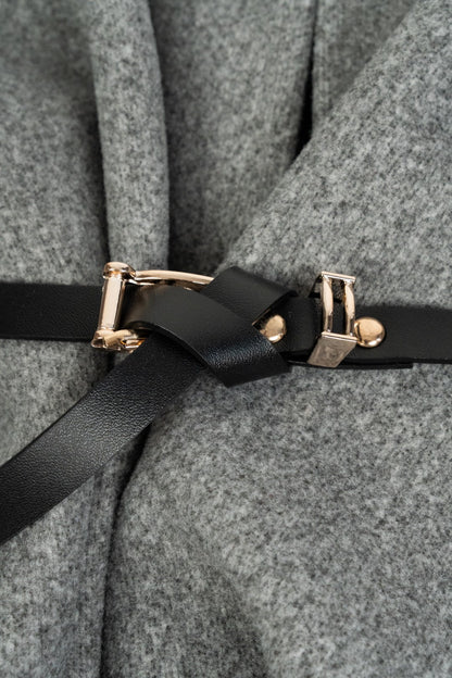 Cape with included belt, Gray