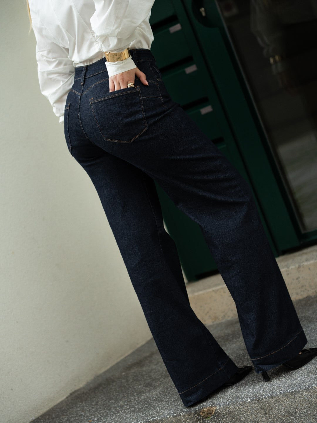 Calças Wide Leg Push Up Ganga Escura