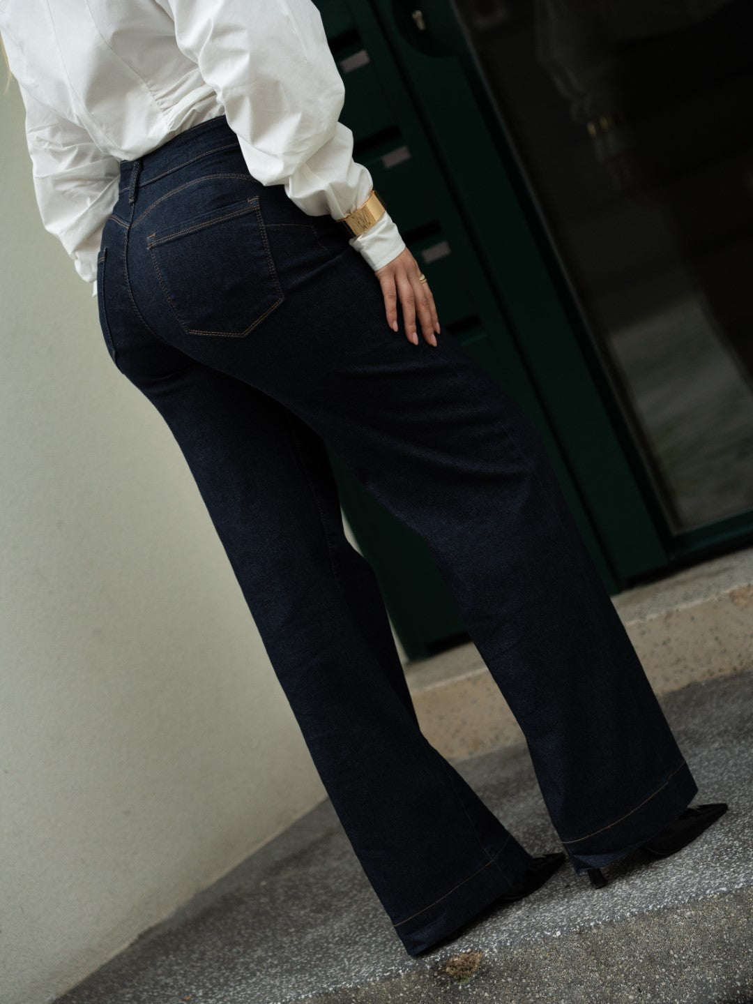 Calças Wide Leg Push Up Ganga Escura