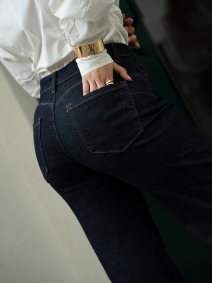 Calças Wide Leg Push Up Ganga Escura