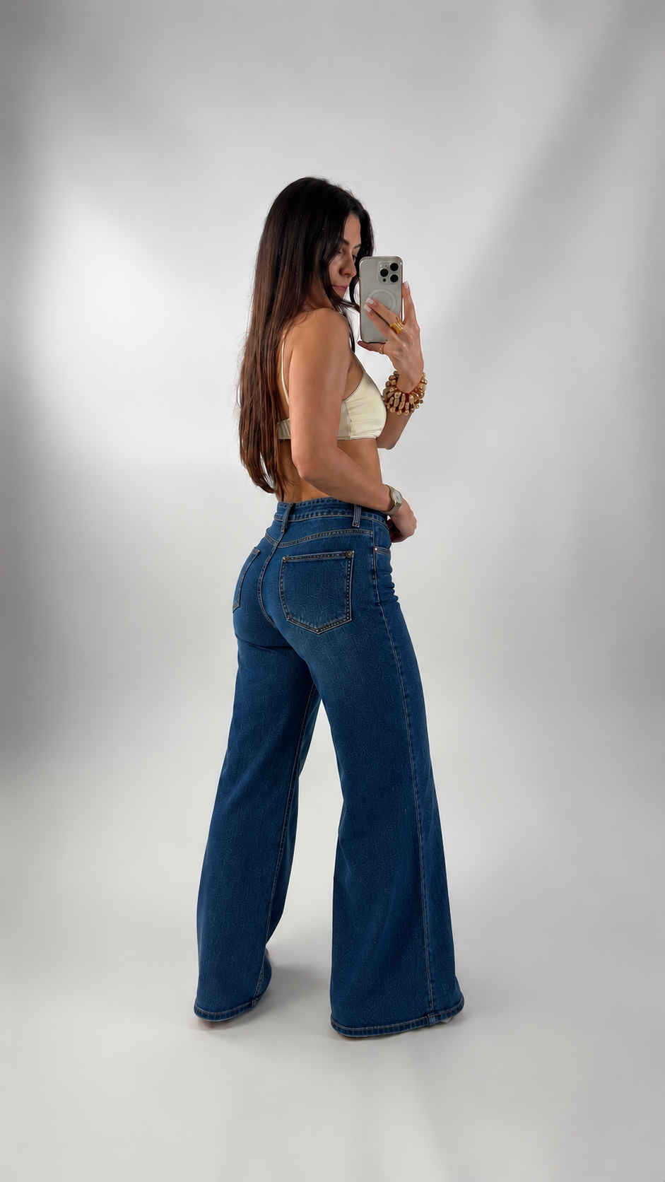Calças Wide Leg Dark Blue