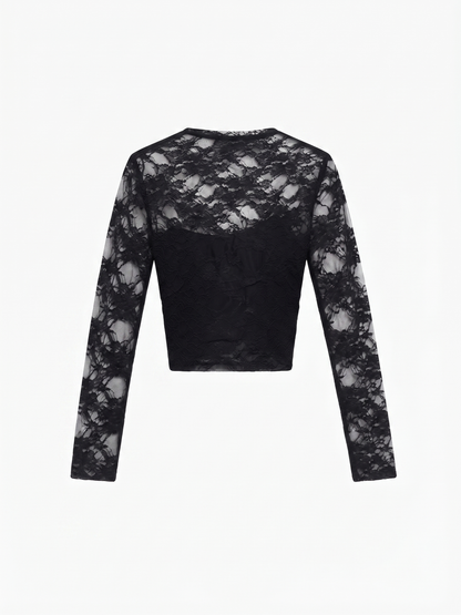 Crop Top Preto Renda