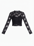 Crop Top Preto Renda