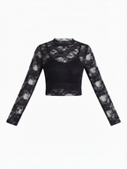 Crop Top Preto Renda