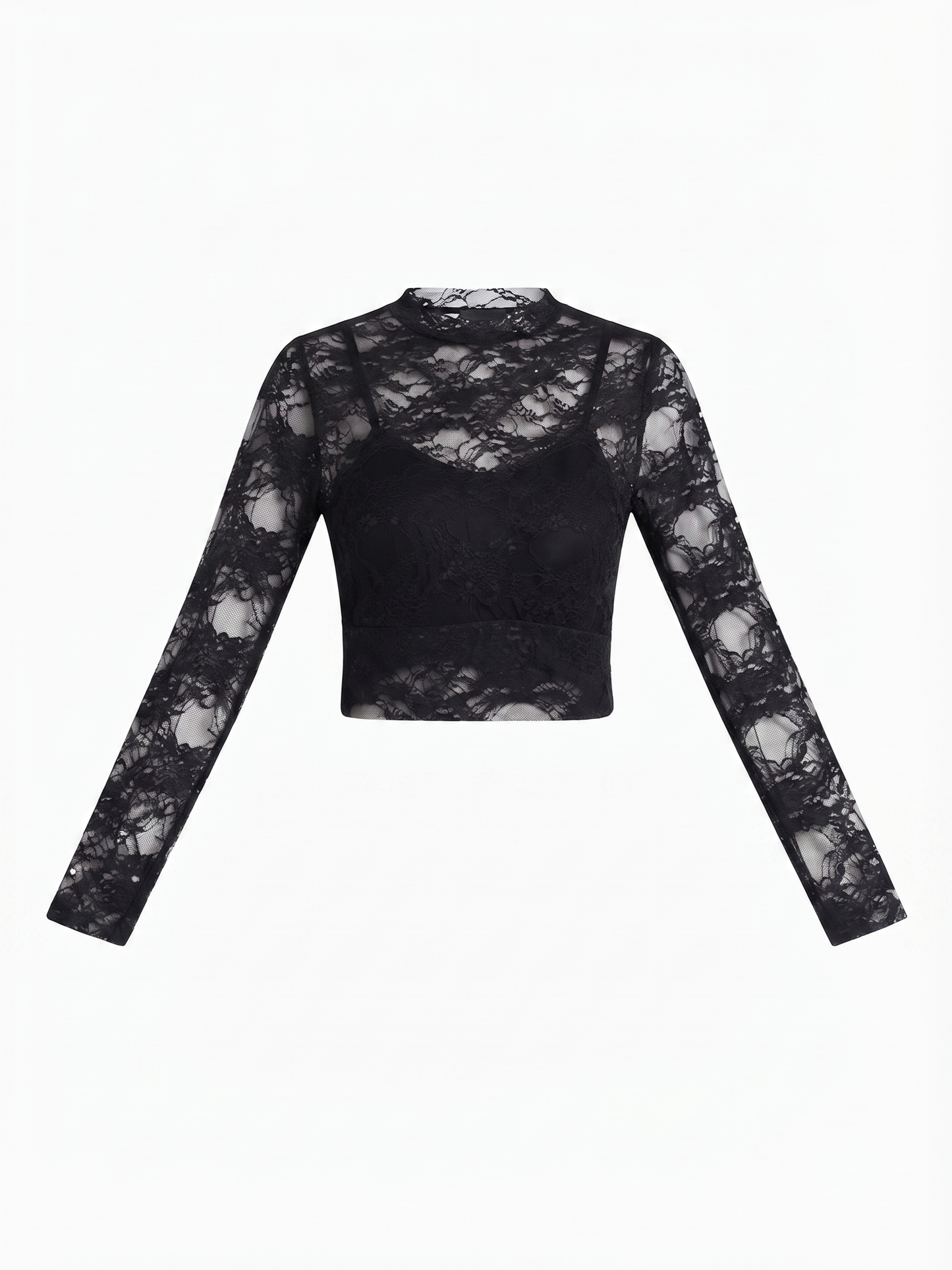 Crop Top Preto Renda