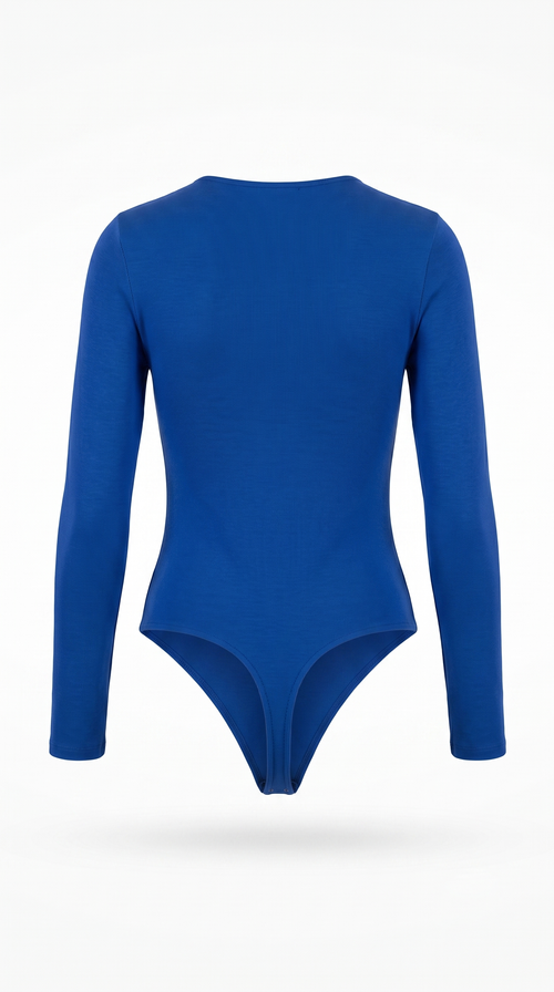 Langärmeliger Body, dunkelblau.