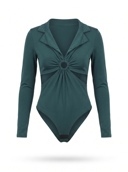 Body Manga Comprida Verde