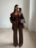 Jean large marron chocolat