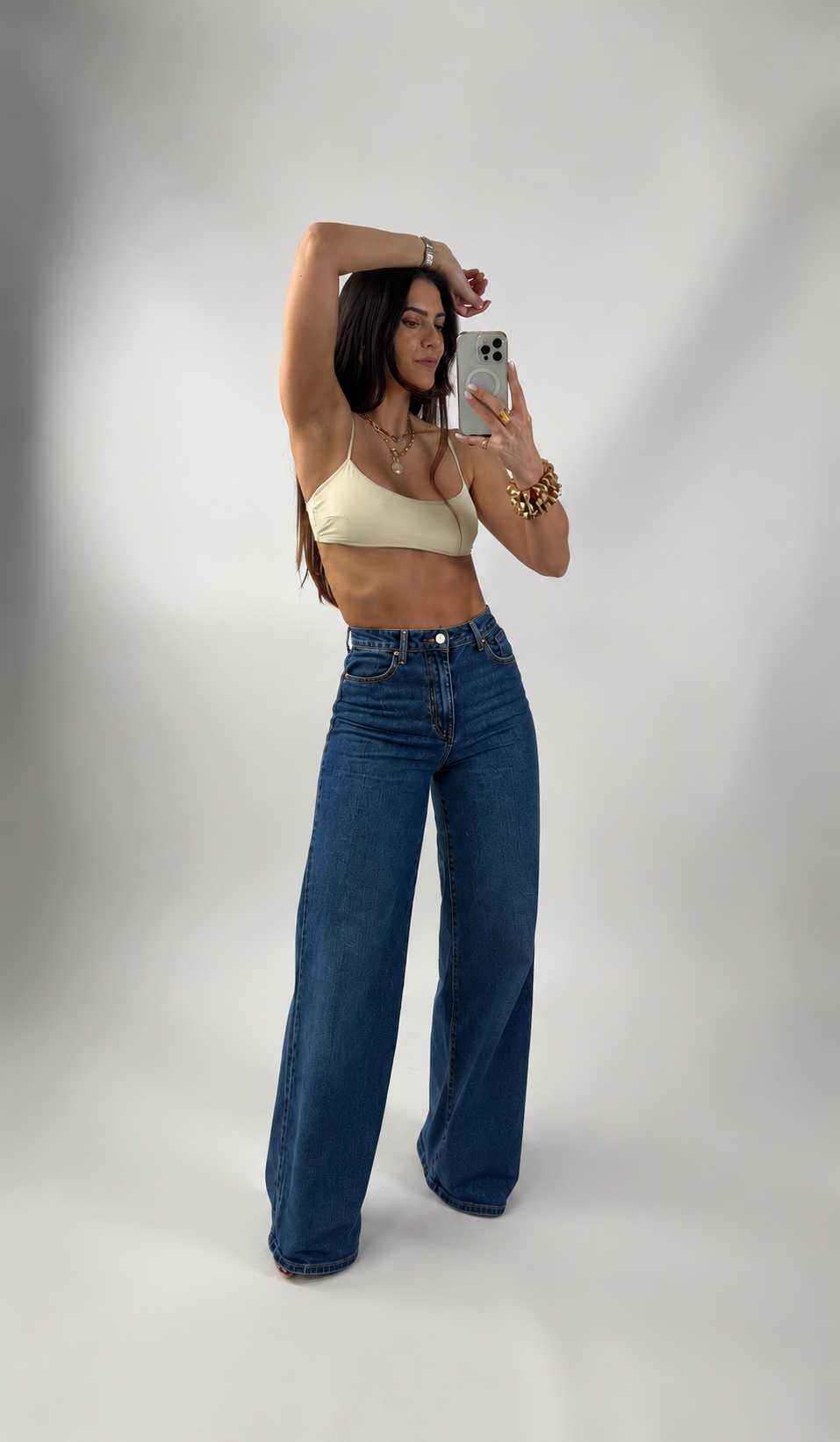 Calças Wide Leg Dark Blue