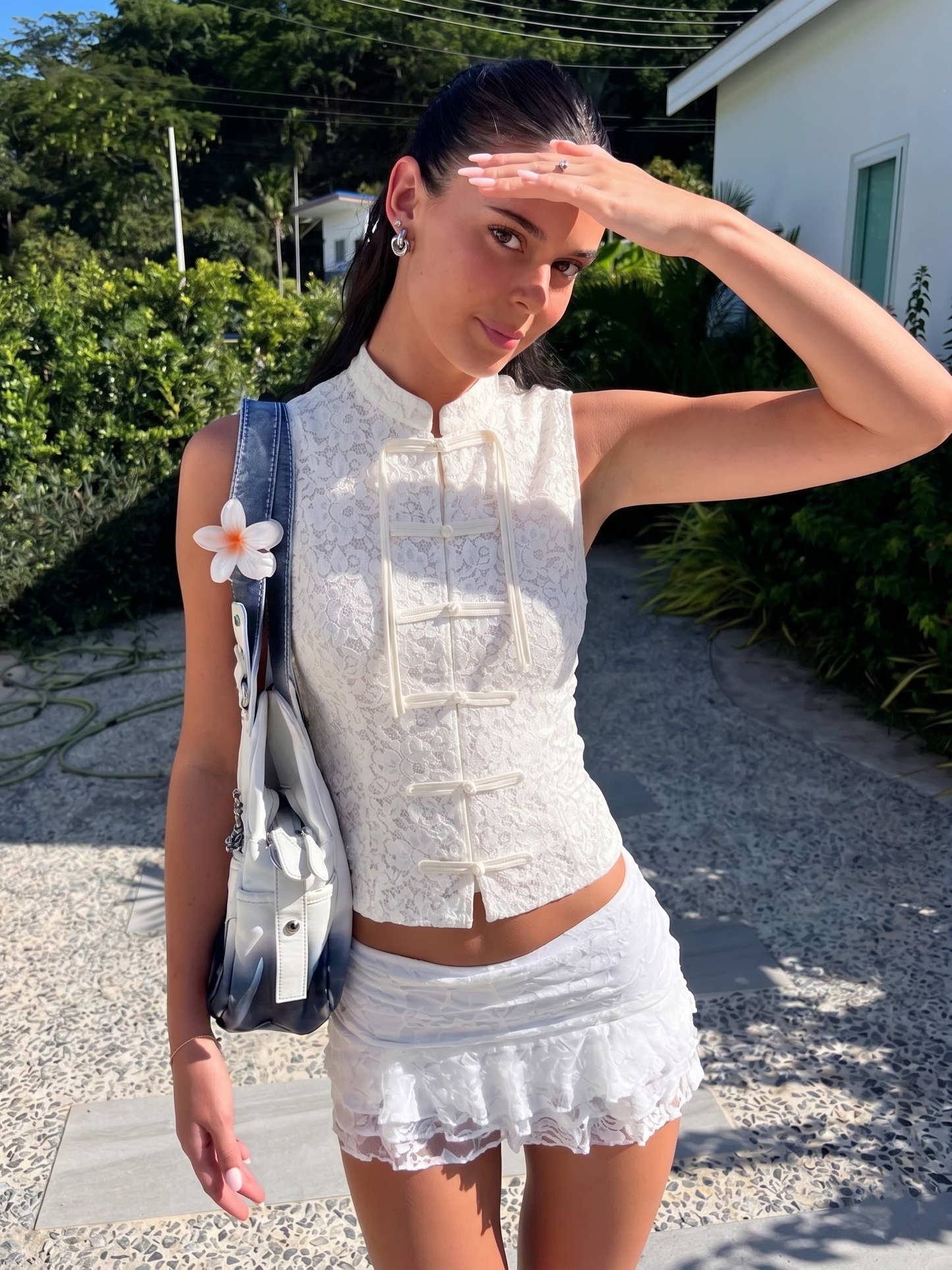 Top Halter Renda Branco